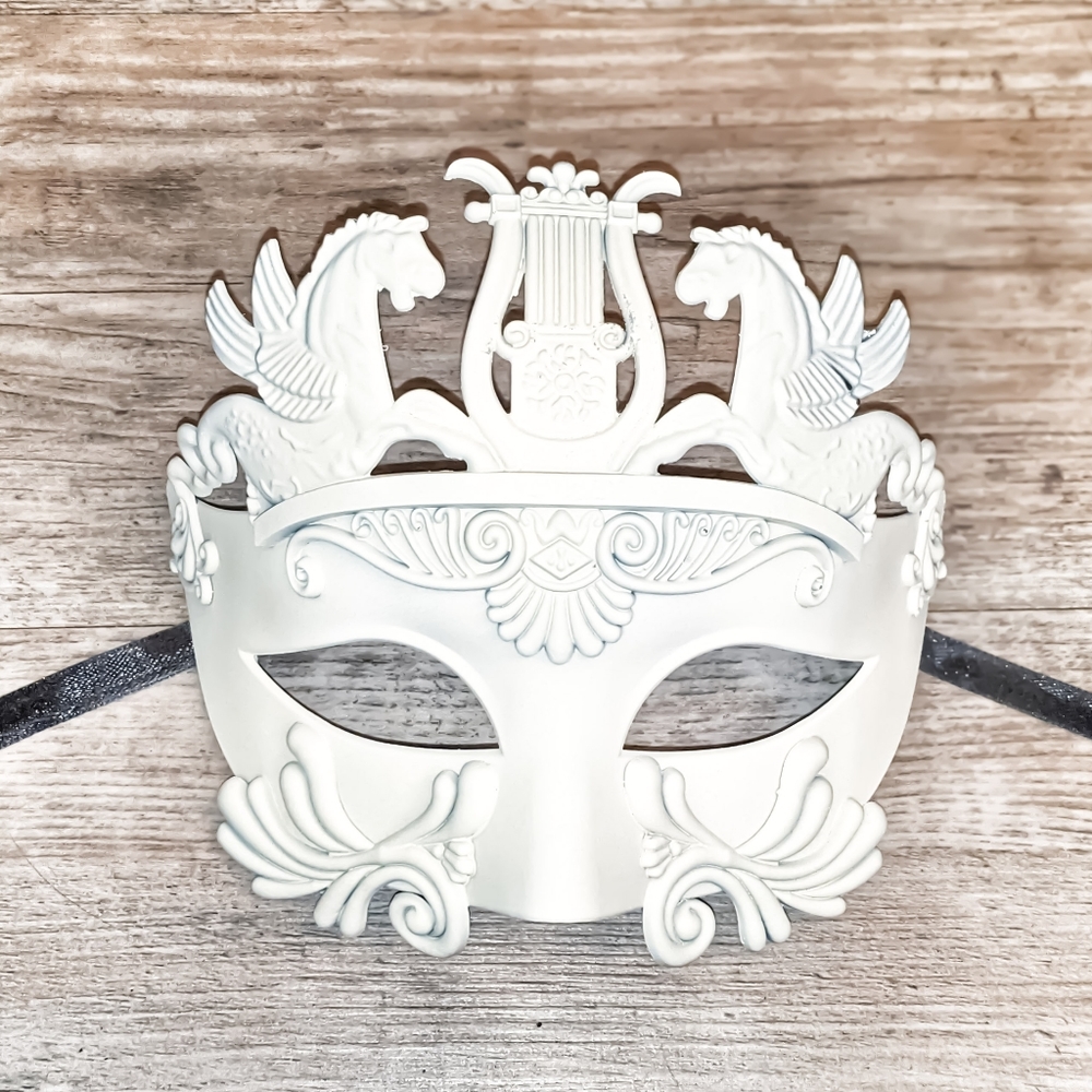 Unisex Masquerade Mask | Cosplay Goddess Gladiator Ivory Crème Unisex Mask